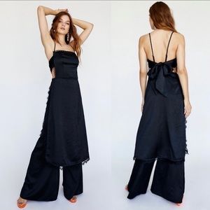 ☆ NWOT free people party nadia black satin ☆